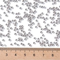 (1009) Silver Lined Light Grey Semi Matte TOHO Round Seed Beads, Japanese Seed Beads, (1009) Silver Lined Light Grey Semi Matte, 11/0, 2.2mm, Hole: 0.8mm, about 5555pcs/50g