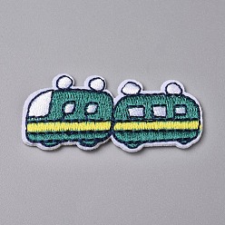 Dark Cyan Computerized Embroidery Cloth Iron on/Sew on Patches, Costume Accessories, Appliques, for Backpacks, Clothes, Car, Dark Cyan, 21.5x48.5x1.5mm