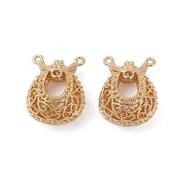 Настоящее золото 18K Полые латунные звенья для люстр, без кадмия, без никеля и без свинца, слеза, реальный 18 k позолоченный, 22x18x12.5 мм, отверстие : 1.4 мм