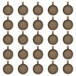 Античная Бронза Сеттинги для кулона(кабошонов), сплав, чашки безель с краями, DIY фурнитура для ювелиных изделий, античная бронза, лоток : 24.5 мм, 37x28x6.5 мм, отверстие : 6x4 мм