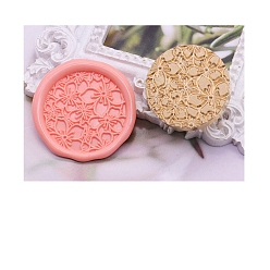Цветок Круглая золотистая сургучная печать, латунная головка штампа, для приглашений, конверты, подарочная упаковка, цветок, 25 мм