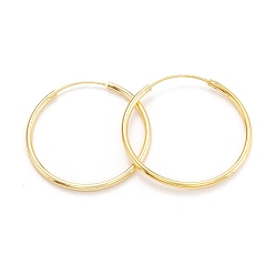 Golden 925 Sterling Silver Hoop Earrings, Ring, Golden, 34x1.7mm, Pin: 0.6mm