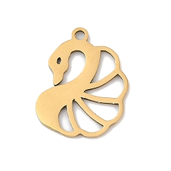 Настоящее золото 18K 201 подвески из нержавеющей стали, прелести павлина, реальный 18 k позолоченный, 17.5x13.5x1 мм, отверстие : 1.4 мм