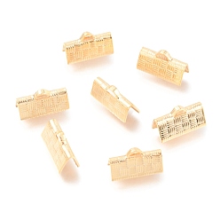 Золотой 304 концы обжимные ленты нержавеющие, золотые, 7x13x5 мм, отверстие : 2.5x1.5 мм