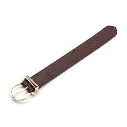 Coconut Brown PU Leather Watch Bands, with Alloy Findings, Coconut Brown, 10x1-1/2x1/2 inch(25.25x3.9x1.2cm)