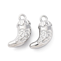 Платинированный Латунные подвески, без кадмия, без никеля и без свинца, перец прелести, Реальная платина, 12x8x5 мм, отверстие : 1.4 мм