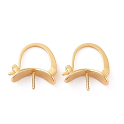 Золотой 925 серьги-кольца из стерлингового серебра, арка, для наполовину просверленных бусин, реальный 18 k позолоченный, 13x13x4.7 мм, штифты : 0.7 мм, пригодный для 15 мм бусы