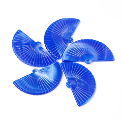 Синий Акриловые подвески, Стиль имитация драгоценных камней, вентилятор, синие, 28x49x3 мм, Отверстие : 2 мм , около 166 шт / 500 г