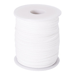 Белый Шнуры из искусственной замши, искусственная замшевая кружева, для изготовления ювелирных изделий, белые, 2.5 мм, около 49.21 ярдов (45 м) / рулон