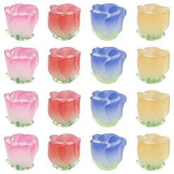 (52) Непрозрачная лаванда 16 шт. 4 Цвета градиента непрозрачные акриловые бусины, цветок, разноцветные, 15x14 мм, отверстие : 1 мм, 4 шт / цвет