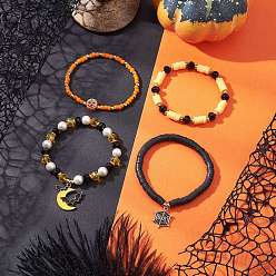 (52) Непрозрачная лаванда Стеклянные подвески и браслеты с подвесками из ракушек и жемчуга ручной работы из полимерной глины и эмали, разноцветные, внутренний диаметр: 2~2-3/8 дюйм (5.1~5.9 см)