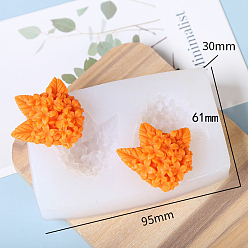 Leaf DIY Silicone Molds, Fondant Molds, Resin Casting Molds, for Chocolate, Candy, UV Resin & Epoxy Resin Craft Making, White, Leaf, 61x95x30mm