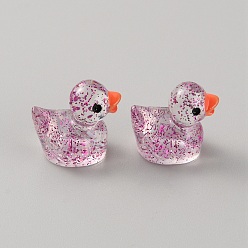 Камелия Миниатюрные уточки из смоляных блесток для украшения дома, микроландшафтные орнаменты, камелия, 16x11.5x16 мм