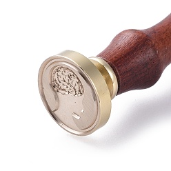 Золотой DIY альбом, латунные сургучные печати и деревянные ручки, человек, золотые, 8.9x2.5 см, штампы: 25x14.5 мм