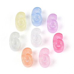 (52) Непрозрачная лаванда Светящиеся матовые прозрачные акриловые бусины, бусины с большим отверстием, число 6, с блеском порошок, светится в темноте, разноцветные, 13~13.5x22~22.5x11.8 мм, отверстие : 6.5 мм, Около 226 шт / 500 г