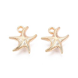 Light Gold Пластмассовые подвески ccb, морская звезда, золотой свет, 19.8x18.5x5~5.5 мм, отверстие : 2.5 мм