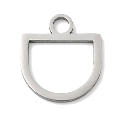 Нержавеющая Сталь Цвет 304 подвески из нержавеющей стали, полукруглый шарм, цвет нержавеющей стали, 24.5x22x1.5 мм, отверстие : 4.5 мм