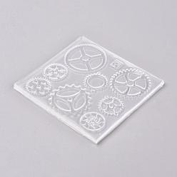 White Silicone Molds, Resin Casting Molds, For UV Resin, Epoxy Resin Jewelry Making, Gear, White, 102x97x4mm, Inner Diameter: 23~42x22~42mm