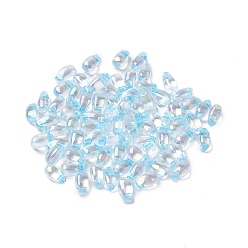Бледно-бирюзовый 70шт 5г бусины миюки, японский бисер, слеза, бледные бирюзовая, 5.5x3x3 мм, отверстие : 1 мм