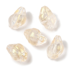 Светло-хаки Прозрачная аэрозольная краска стеклянные шарики, раковина, светлый хаки, 15~16x11x10~11 мм, отверстие : 1 мм