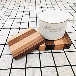 BurlyWood Gradient Color Scrap Wooden Cup Mats, Square Coaster, BurlyWood, 88x88x9mm