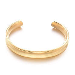 Золотой 304 из нержавеющей стали манжеты браслеты, золотые, 2-1/8 дюйм x 2-1/2 дюйм (54x64 мм)