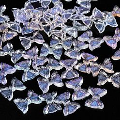 Mixed Color Resin Cabochons, with Glitter Powder, Bowknot, Mixed Color, 8x10~10.5x2.5mm