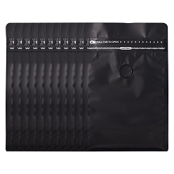 Черный 10 шт. БОПП и алюминизированные ПЭТ и ПЭ пакеты для кофе с застежкой-молнией и клапаном, мешки для хранения кофейных зерен с плоским дном, прямоугольные, чёрные, 20x13x0.2 см