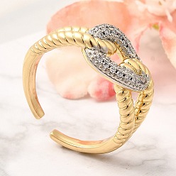 Real Gold Plated & Real Platinum Plated Латунные кольца из манжеты с прозрачным цирконием, овальные кольца для женщин, без кадмия, без никеля и без свинца, настоящее золото и платина, 10 мм
