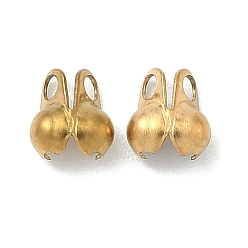 Настоящее золото 18K 304 из нержавеющей стали советы шарик, ионное покрытие (ip), реальный 18 k позолоченный, 5x3 мм, отверстие : 1 мм, внутренний диаметр: 2.5 мм