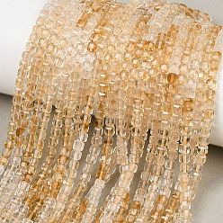 Цитрин Нагретые нити из натуральных цитриновых бусин, граненый стол, вырезанный куб, 3~3.5x3~3.5x3 мм, отверстие : 0.7 мм, около 128 шт / нитка, 15.43'' (39.2 см)
