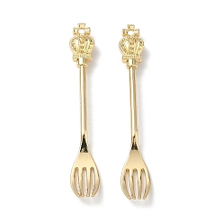 Золотой Большие сплавочные подвески, вилочные подвески, стойки покрытие, без кадмия и без свинца, золотые, 59x9x7 мм, отверстие : 1.8 мм