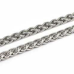 Нержавеющая Сталь Цвет Устойчивые к потускнению 304 цепи из нержавеющей стали для пшеницы, цепочка, несварные, цвет нержавеющей стали, 9x6x1.5 мм