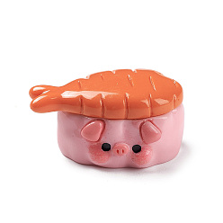 Коралловый Непрозрачная смола, милая свинья, имитация еды, декодирование кабошонов, коралл, 14x27x17.5 мм