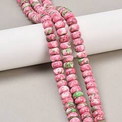 Pink Нити окрашенных синтетических бусин из речного камня, рондель, розовые, 10x6 мм, отверстие : 1.2 мм, около 62 шт / нитка, 15.63'' (39.7 см)