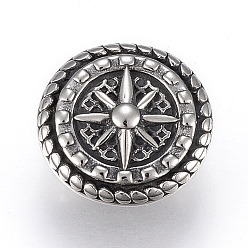 Античное Серебро 304 из нержавеющей стали многожильных ссылки, для изготовления кожаных браслетов, полукруглый, античное серебро, 17.5x11 мм, отверстие : 5 мм