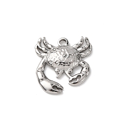 Краб 304 подвески из нержавеющей стали, платина, краб, 21.5x20x3 мм, отверстие : 2 мм