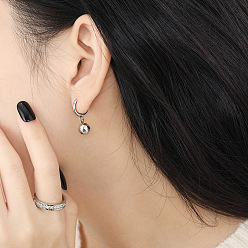 Нержавеющая Сталь Цвет Граненые круглые серьги-кольца из нержавеющей стали, цвет нержавеющей стали, 304 мм