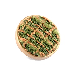 Зеленый Металлические пуговицы, плетеные из шерсти, плоско-круглые, зелёные, 25 мм