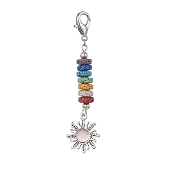 Pink Подвеска из солнечного сплава и кошачьего глаза, Подвеска-застежка-когти из натурального лавового камня и цинкового сплава, розовые, 75 мм