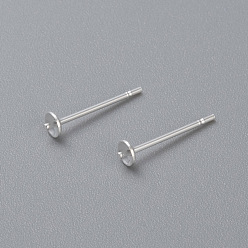 Серебро 304 Выводы серьги из нержавеющей стали шпилька, серебряные, 13x3 мм , штифт: 0.8 мм