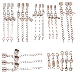 Platinum Brass/Iron Chain Extender, Platinum, 74x72x17mm, 24sets/box