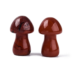 Красный Камень Натуральные красные яшмовые грибы для украшения витрины, фигурка для украшения домашнего рабочего стола, 35~37x21~22.5x21~22.5 мм