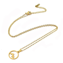 Золотой 201 ожерелье с горным кулоном из нержавеющей стали и тросовыми цепочками, золотые, 17.52 дюйм (44.5 см)