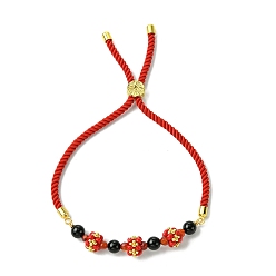 Black Onyx 6mm Round Natural Black Onyx(Dyed & Heated) Bead Slider Bracelets, Adjustable Glass Seed Bead Stackable Bracelets for Women, Inner Diameter: 2-5/8~3-3/8 inch(6.7~8.5cm)