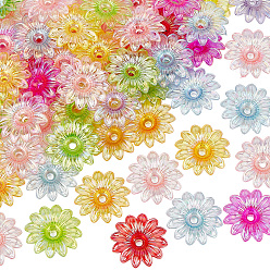 (52) Непрозрачная лаванда 100 шт прозрачные акриловые бусины, AB цвет, цветок, разноцветные, 34x34x9 мм, отверстие : 4 мм