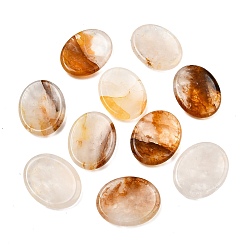 Yellow Hematoid Quartz Натуральный желтый гематоидный кварц, золотистый целебный кварц, камни от беспокойства, овальные, 45x35x7.5 мм