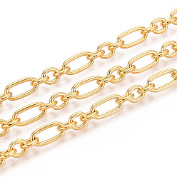 Золотой Латунные овальные звенья цепи, пайки, с катушкой, золотые, 10.5x5x1 мм, около 32.81 футов (10 м) / рулон