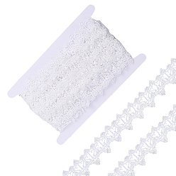 White 7.5 Yards Polyester Lace Ribbon, Trimming for Wedding Dress Decoration, Garment Accessories, White, 1-5/8 inch(40mm)