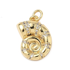 Shell Shape Латунные микро проложить кубического циркония подвески, без кадмия и без свинца, долговечный, стойки покрытие, реальный 18 k позолоченный, с целью перехода в кольце, формы раковины, 18x14.5x4.5 мм, отверстие : 3 мм